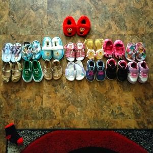 Huge Lot Of Girls shoes Nike Sketchers Disney ETC size 5